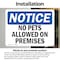 Signmission No Pets Allowed On Premises OSHA Notice Sign, Vinyl Decal, 10in W x 7in L, 2PK OS-2PACK-NS-D-710-L-14742 - alternate 2